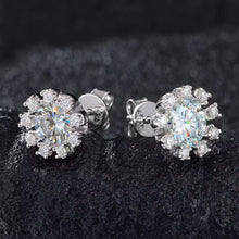 Cargar imagen en el visor de la galería, Aretes Moissanitas-Plata Ley 925
