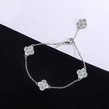 Cargar imagen en el visor de la galería, Pulsera tréboles Plata Ley 925-Moissanitas
