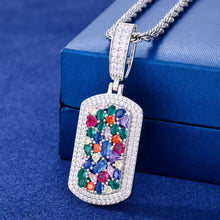 Cargar imagen en el visor de la galería, Dije Placa Colores Plata Ley 925-Moissanitas
