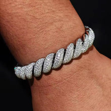 Cargar imagen en el visor de la galería, Pulsera Cubana Tejido Lazo Plata Ley 925-Moissanitas
