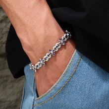 Cargar imagen en el visor de la galería, Pulsera cubana 4 puntas Moissanitas-Plata Ley 925
