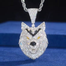 Cargar imagen en el visor de la galería, Dije Lobo Plata Ley 925-Moissanitas
