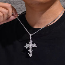 Cargar imagen en el visor de la galería, Dije Cruz Cristo Plata ley 925-Moissanitas
