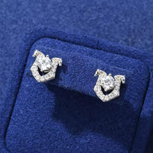 Cargar imagen en el visor de la galería, Aretes Herradura Plata Ley 925-Moissanitas

