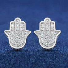 Cargar imagen en el visor de la galería, Aretes Mano Moissanitas-Plata Ley 925
