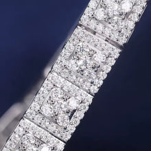 Cargar imagen en el visor de la galería, Pulsera Tennis Cuadrada Plata Ley 925-Moissanitas
