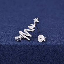 Cargar imagen en el visor de la galería, Aretes Árbol Navidad Plata Ley 925-Moissanitas
