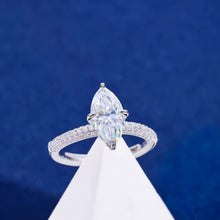 Cargar imagen en el visor de la galería, Anillo Compromiso Solitario Plata Ley 925-Moissanitas
