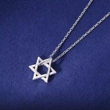 Cargar imagen en el visor de la galería, Collar + Dije Estrella De David Plata Ley 925-Moissanitas
